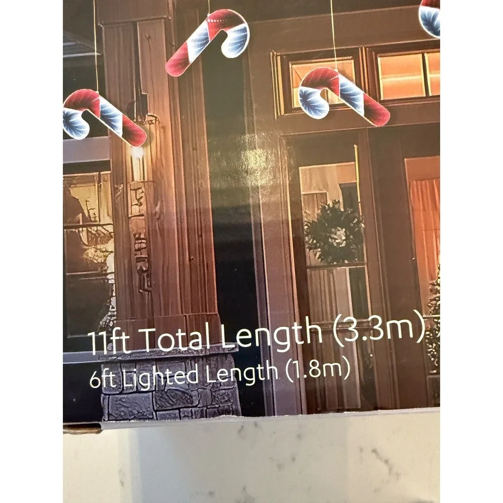 LED Infinity‎ Mirror Candy Cane Hanging Lights (Set of 2) CHRISTMAS AMAZING !!